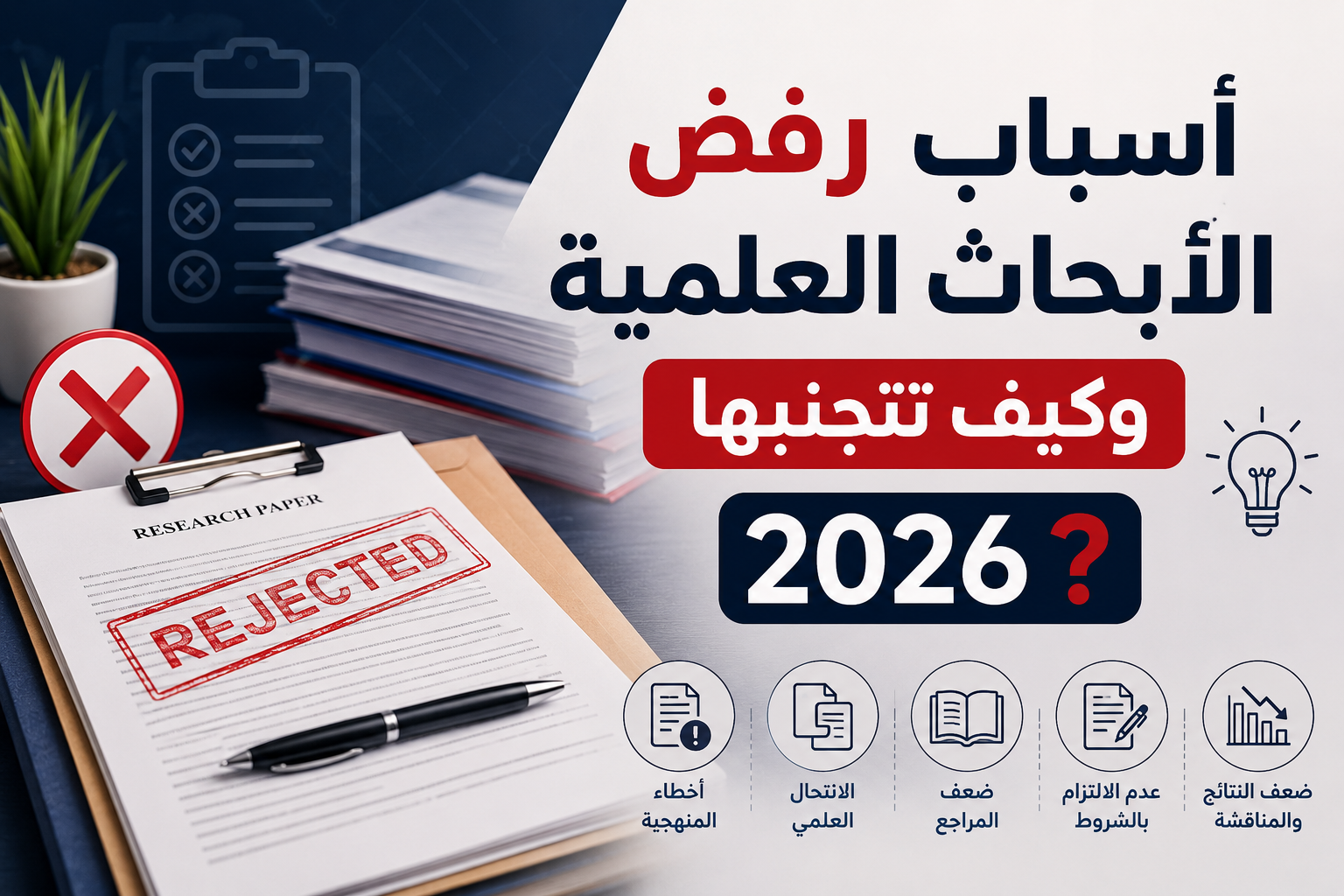 أسباب رفض الأبحاث العلمية وكيف تتجنبها 2026؟