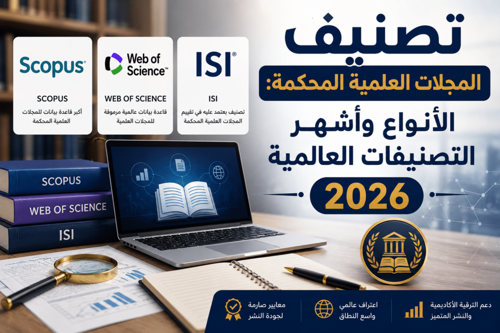 تصنيف المجلات العلمية المحكمة: الأنواع وأشهر التصنيفات العالمية 2026