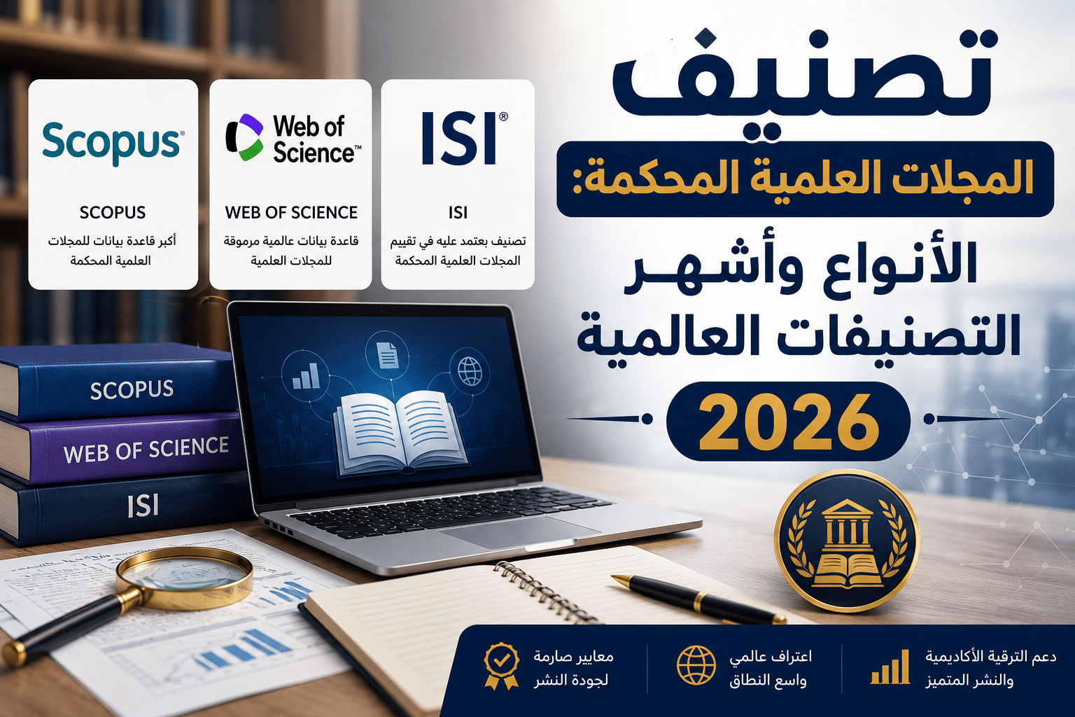 تصنيف المجلات العلمية المحكمة: الأنواع وأشهر التصنيفات العالمية 2026