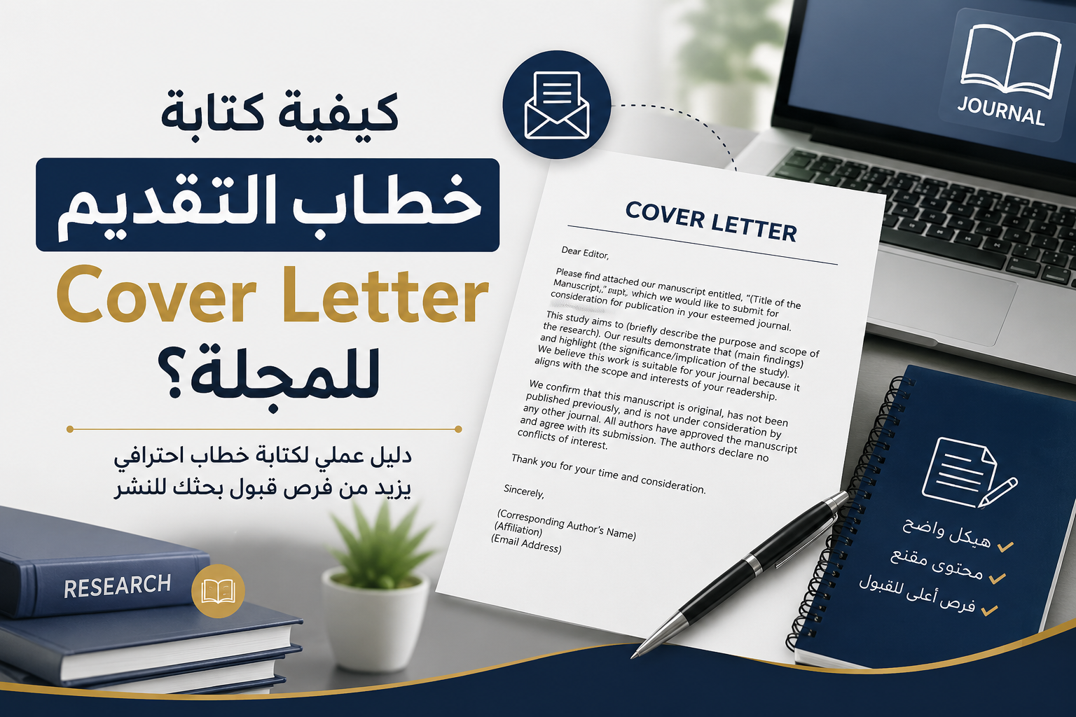 كيفية كتابة خطاب التقديم Cover Letter للمجلة؟