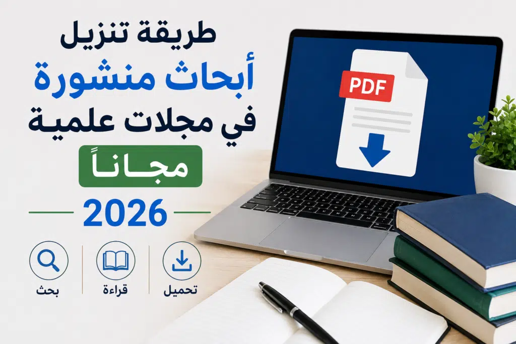 طريقة تنزيل أبحاث منشورة في مجلات علمية مجاناً 2026