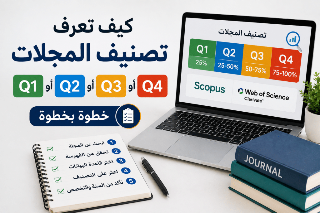 كيف تعرف تصنيف المجلات Q1 أو Q2 أو Q3 أو Q4؟ خطوة بخطوة
