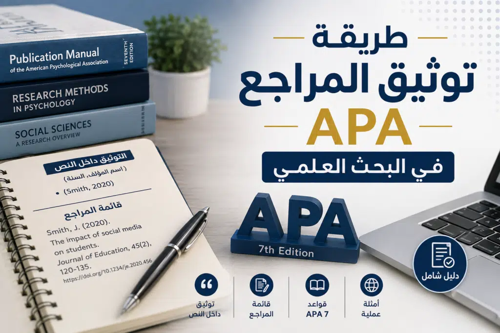 طريقة توثيق المراجع APA في البحث العلمي