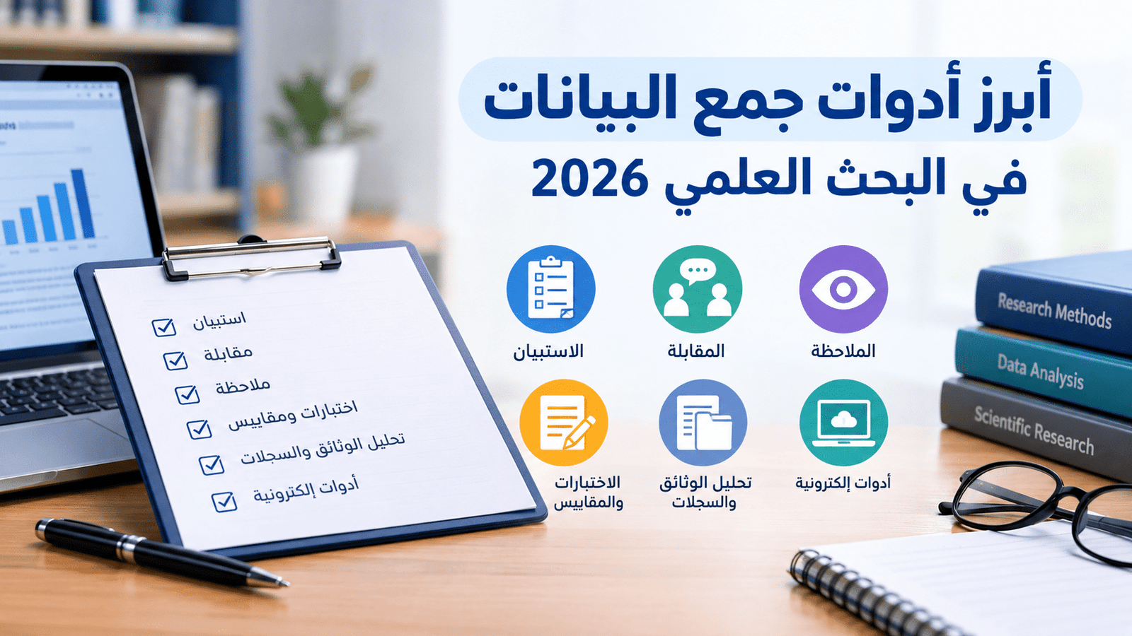 أبرز أدوات جمع البيانات في البحث العلمي 2026