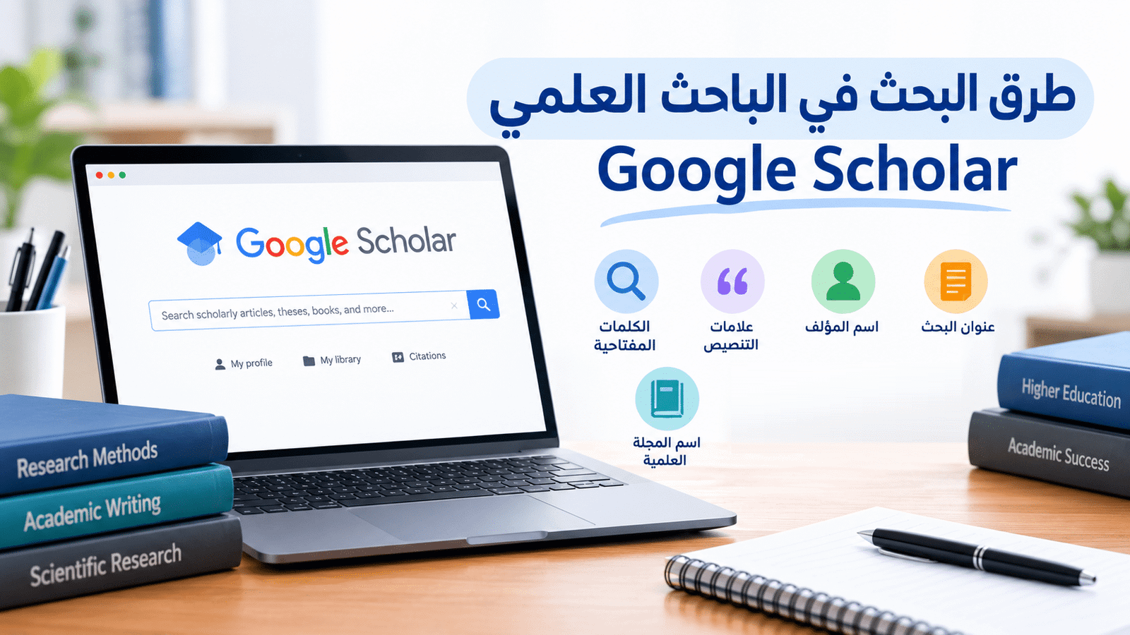 طرق البحث في الباحث العلمي Google Scholar
