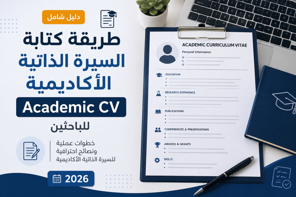 طريقة كتابة السيرة الذاتية الأكاديمية Academic CV للباحثين 2026