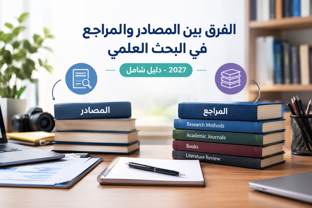 الفرق بين المصادر والمراجع في البحث العلمي 2027- دليل شامل